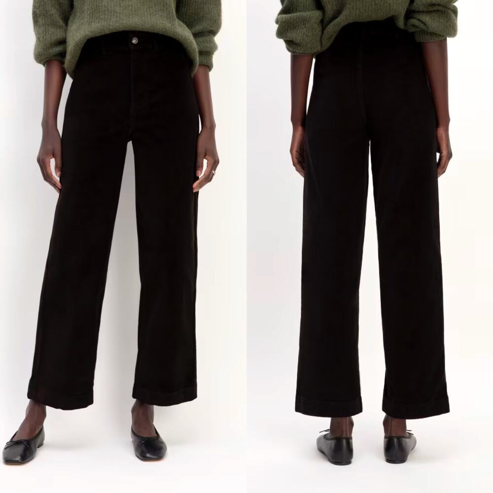 Everlane Black Corduroy Ankle Pants